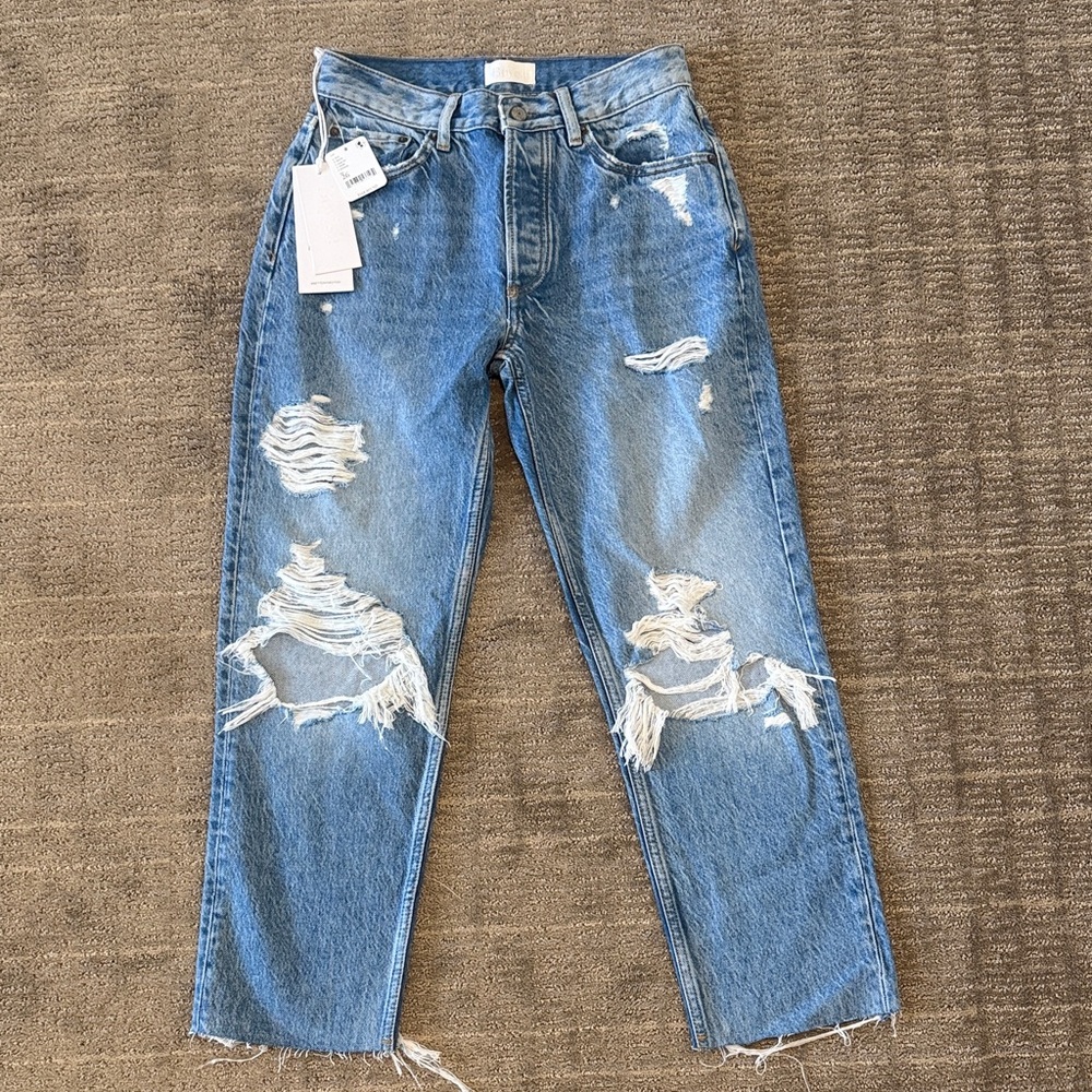 Boyish Light Blue Distressed Boyfriend Jeans